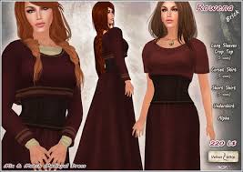 Maybe you would like to learn more about one of these? Second Life Marketplace V W Rowena Dress Brick Medieval Fantasy Or Free Woman Attire W Corset Gown Long Sleeves Sweater Short Shirt