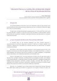 Juegos populares y tradicionales en educación física. Pdf Educacion Fisica Y Su Contribucion Al Desarrollo Integral De Los Ninos En La Primera Infancia