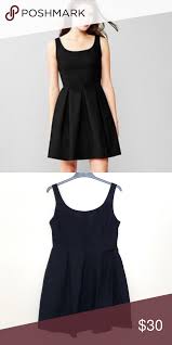 Gap Fit Flare Pleated Black Dress 14 Black Pleated Dress Black Dress Little Black Dress