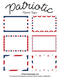 Printable Patriotic Name Tags Name Tag Templates Tag Template Free Name Tags
