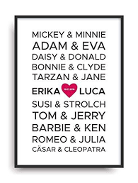 Moderner Vintage Poster Druck Liebe 2 Beruhmte Paare Fine Art Kunstdruck Deko Bild Print Plakat Oh Personalisierte Geschenke Beruhmte Paare Geschenke Fur Paare