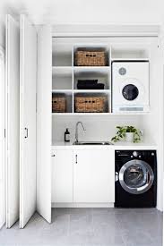 Amenagement Buanderie Cacher Machine A Laver Meuble Petit Espace Porte Accordeon Badezimmer Wasche Kleine Waschkuche Waschkuche