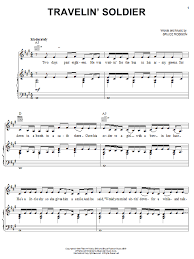 Travelin Soldier Sheet Music The Chicks Piano Vocal Guitar Right Hand Melody Travelin Soldier Sheet Music Guitar Lessons For Beginners