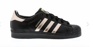 Adidas Black And Gold Trainers Womens Adidas Superstar Metallics Black Noir Copper Cuivre Rose Gold Pink Gold 99 99 Adidas Shoes Women Adidas Superstar Black Women Shoes