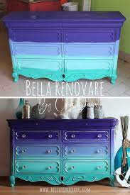 Learn How To Created A Mermaid Blended Dresser Easily Funky Painted Furniture Painting Furniture Diy Redo Furniture
