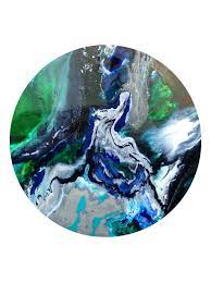 Resin Art By Artist Jessica Skye Baker Circular Canvas Art Resin Art Art