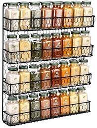 If you like wall spice rack, you might love these ideas. Amazon Com Spice Rack Wall Mounted Spice Rack Organizer Chicken Wire Rural Style Spice Organizer Spice Rack Wall Mount 4 Tier Black Spice Rack Kitchen Dining