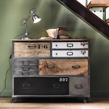 Ajoutez ce classeur multifonctionnel fini taupe fonce de tous les cotes a n'importe quel bureau ou table pour creer plus d'espace de rangement. Metallkommode Auf Rollen B 120 Cm Lazare Maisons Du Monde Meuble Unique Mobilier De Salon Relooking Meuble