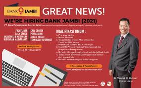 Check spelling or type a new query. Info Lowongan Kerja Pt Bank Pembangunan Daerah Jambi 2021 Tebo Top