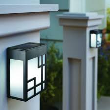 Hampton Bay Solar Black Outdoor Integrated Led Mission Deck Light With Frosted Lens 2 Pack 43001 Com The Home Depot Solar Deck Lights Deck Lighting Outdoor Solar Lights