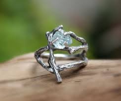 Unique Design Impressive Handmade Sterling Silver Branch Ring With Natural Rough Uncut Aquamarine The Ring Branch Ring Accessorize Jewellery March Birth Stone