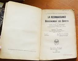 Recognition The Government Of Soviets Thèse Of 1924. USSR Politique
