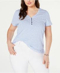 plus size cotton striped t shirt created for macys