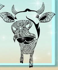 Download Cow With Bow Mandala Zentangle Svg Files For Cricut Silhouette Dxf Eps Pdf Png Included Cricut Animals Mandala Fish Silhouette