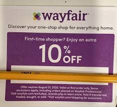 Wayfair 10 Off Coupon For First Time Shoppers Expires 8 31 2020 In 2020 Shopper Wayfair First Time