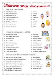 This Worksheet For English Language Learners Improves Vocabulary And Allows Them A Large Variety Of Professions English Grammar Vocabulary Improve Your English