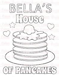 Pancake Party Custom Name Coloring Pages By Cupcakecutieesparty 4 00 Name Coloring Pages Pancake Party Coloring Pages