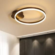 Circular Ring Led Ceiling Fixture Contemporary Minimalist Metal Flush Light In White Warm Takeluckhome Com