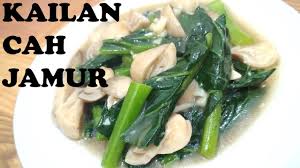 Resep tumis jamur kancing sosis 2. Resep Kailan Cah Jamur Masakmasak2 Youtube