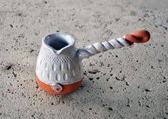 Terracotta White Ceramic Coffee Cezve Coffee Pot With Tortoise Stamp Turk Kahvesi