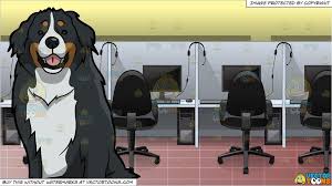 Black Bernese Mountain Dog Clipart An Excited Bernese Mountain Dog And Inside A Call Center Bernese Mountain Dog Mountain Dogs Dog House
