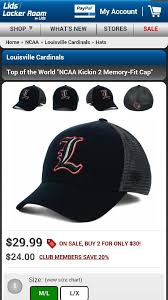Lids Com Louisville Cardinals Fitted Hat Hats Baseball