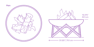 Orren Ellis Faisal Stainless Steel Wood Burning Fire Pit Dimensions &  Drawings