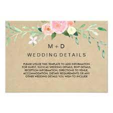 Rustic Boho Floral Wedding Reception Details Enclosure Card Zazzle Com Floral Wedding Country Wedding Gifts Boho Floral