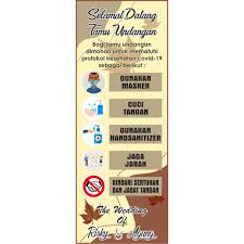 Seperti banner ucapan selamat datang terima kasih informasi lainnya. Banner Protokol Kesehatan Corona Covid 19 Untuk Pernikahan Wedding Prokes Shopee Indonesia
