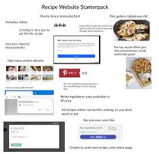 Weddings are all about tradition. Annoying Recipe Website Starterpack R Starterpacks Starter Packs Know Your Meme