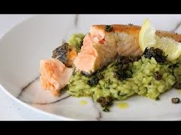Artichoke risotto | jamie oliver recipes. Salmon With Pea Risotto Caper Butter Youtube