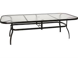 Woodard Aluminum Deluxe 90 W X 44 D Rectangular Obscure Glass Top Table With Umbrella Hole 826290w In 2020 Glass Top Table Aluminum Table Patio Dining Table