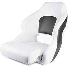 Amazon Com Leader Accessories Pontoon Captains Bucket Seat Boat Seat White Dark Red Piping Sports Outdoors Boat Seats Seating Pontoon