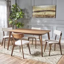 Shop with afterpay on eligible items. Shop Now For The Noble House Lucca Mid Century Natural Walnut Wood Light Beige 5 Piece Dining Set Accuweather Shop