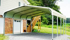 Close left side 26′ long x 12′ tall right side: 18x21 Regular Roof Steel Carport 18x21 Steel Carport Prices