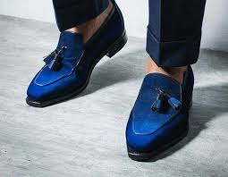 Maison Corthay Blue Suede Shoes Loafers Corthay
