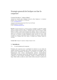 Fiecare antrenor a intrat cu câte nouă concurenți. Pdf Strategie GeneralÄ De InvÄÅ£are On Line In Cooperare
