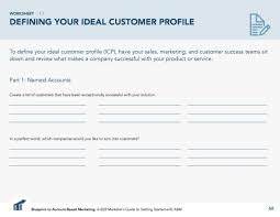 Define Your Ideal Customer Profile Icp For Account Based Marketing Abm Ideal Customer Goals Worksheet Kids Worksheets Printables
