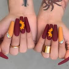 And we think that it's our duty to clarify everything. 23 Sunflower Nails That Will Make Everyone Jealous Stayglam Fall Acrylic Nails Cute Acrylic Nails Cute Acrylic Nail Designs