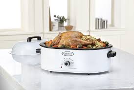 Instead of dry heat, food can steam from the trapped moisture, leading to soggy skin and limp roasted vegetables.; Fingerhut Chef S Mark 18 Qt Electric Roaster Oven