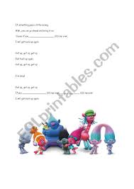 Song Worksheet Get Up Back Again Trolls Anna Kendrick Esl Worksheet By Miriam21 Anna kendrick & moisés arias. back again trolls anna kendrick
