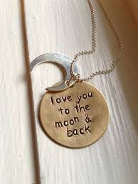 Moon Necklace I Love You To The Moon And Back Daughter By Katylees Moon Necklace Jewelry My Love