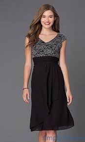 Shop Knee Length Mother Of The Bride Dresses With Lace Cap Sleeves At Simply D Semi Formal Dresses With Sleeves Elegant Knee Length Dresses Knee Length Dresses