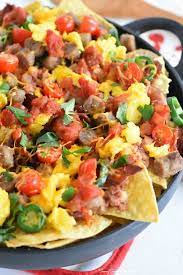 Skillet Breakfast Nachos Recipe Breakfast Nachos Mexican Breakfast Recipes Breakfast Sausage Links