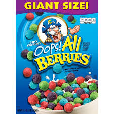Iron helps deliver oxygen to the brain & body. Cap N Crunch Breakfast Cereal Oops All Berries 21 3 Oz Box Walmart Com All Berries Berry Cereal Captain Crunch Cereal