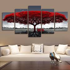 Society6 is home to a thriving community of independent artists worldwide, each with their own unique designs. Unframed 5 Pieces Picture Tree Canvas Art Print Oil Painting Wall Pictures For Living Room Paintings Home Wall Decor Art Picture Wish
