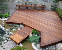 Beautiful Minimalist Wooden Deck Design Asian Style Running Water Decks Backyard Deck Garden Modern Deck