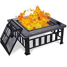 Check spelling or type a new query. Buy Ezcheer 34 Outdoor Fire Pit 3 In 1 Metal Square Firepit Wood Burning Bonfire Stove For Backyard Patio Garden With Grill Spark Screen Log Poker Cover Online In Turkey B08p6s23f5