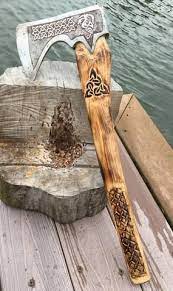 How To Make A Viking Battle Axe Complete With Dragon And Celtic Blade Etching From An Old Rusty Axe Head Free Ste Viking Battle Battle Axe Viking Battle Axe