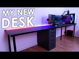 My New Gaming Setup Desk Ikea Linnmon Youtube Ikea Desk Computer Desk Setup Desk